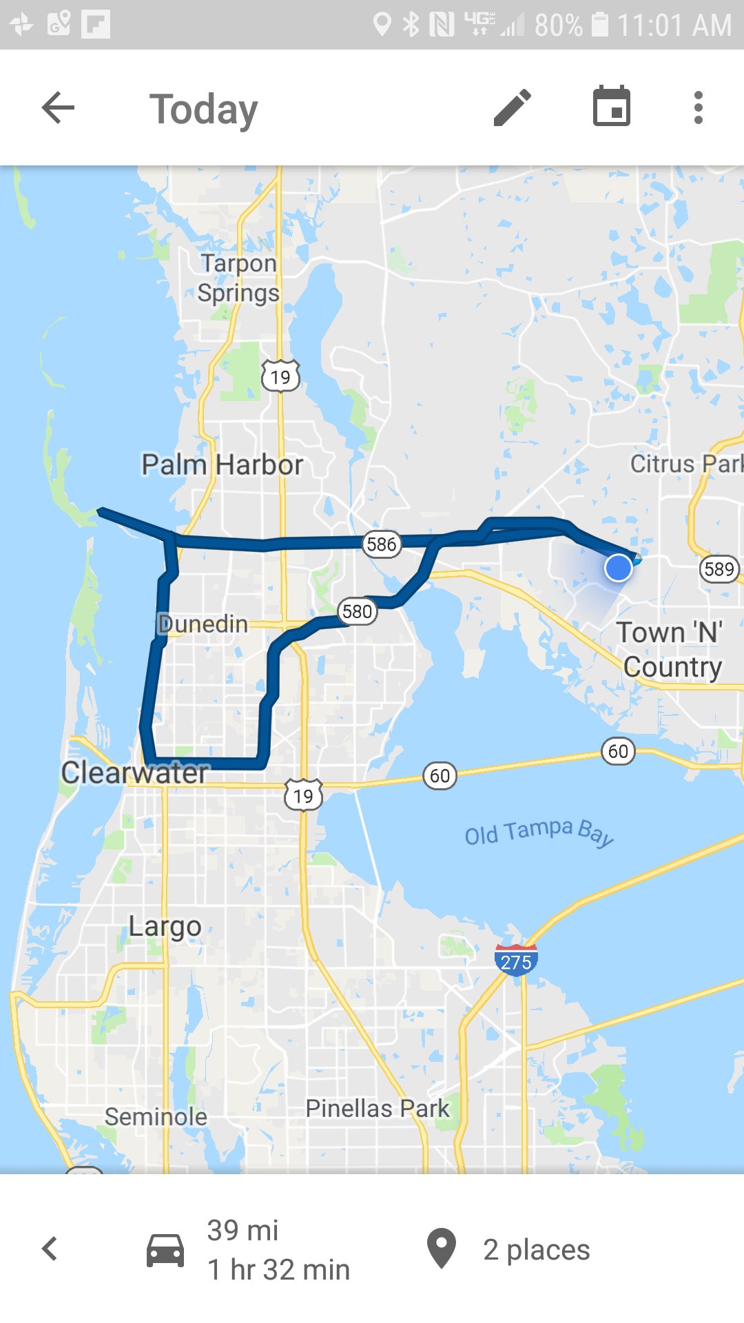 Map of ride on Harley