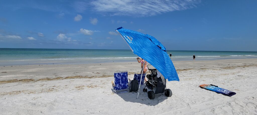 Our Tommy Bahama beach umbrella on Indian Rocks Beach