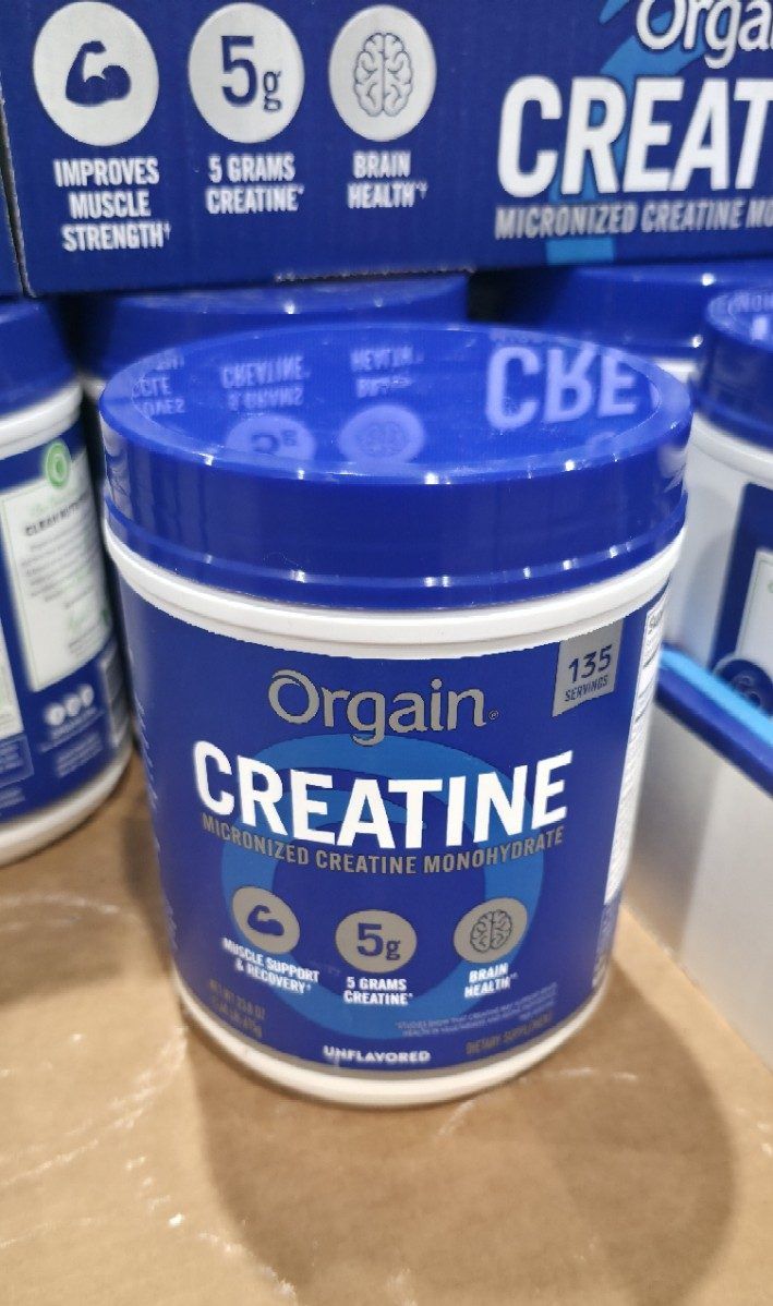 Orgain creatine supplement from Costco used as part of Curtis Matthews' fitness routine.